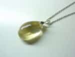 Pendentif citrine argent 925 GG 01 + chaine acier inoxydable 60 cm