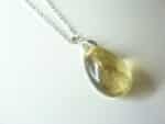 Pendentif citrine argent 925 GG 01 + chaine acier inoxydable 60 cm