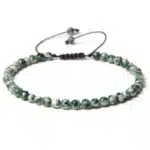 Bracelet agate arbre ajustable Perles rondes 4 mm