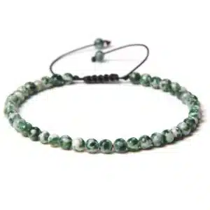 Bracelet agate arbre ajustable Perles rondes 4 mm