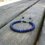 Bracelet Lapis lazuli réglable perles rondelles 7x3 mm