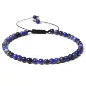 Bracelet Sodalite ajustable perles rondes 4 mm