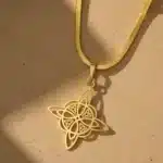 Collier Pendentif noeud de sorcière-Triquetra (Wiccan) ref 02 or