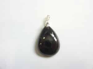 Pendentif Spinelle noir argent 925 gg 0206