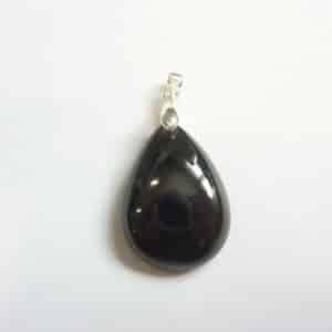 Pendentif Spinelle noir argent 925 gg 0206