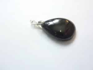 Pendentif Spinelle noir argent 925 gg 0206
