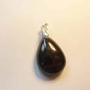 Pendentif Spinelle noir argent 925 gg 0306