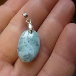 Pendentif Larimar monture argent 925 GG T06