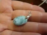 Pendentif Larimar monture argent 925 GG T06