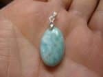Pendentif Larimar monture argent 925 GG T08