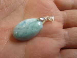 Pendentif Larimar monture argent 925 GG T08
