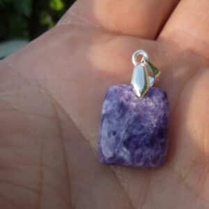 Pendentif Charoite monture argent 925 GG 333