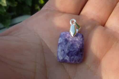 Pendentif Charoite monture argent 925 GG 333