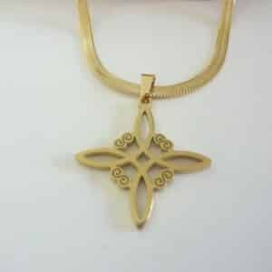 Collier Pendentif noeud de sorcière (Wiccan) ref 02 or