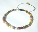 Bracelet Mokaite ajustable perles rondes 4 mm