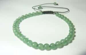 Bracelet aventurine verte ajustable perles rondes 4 mm