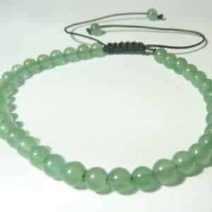 Bracelet aventurine verte ajustable perles rondes 4 mm