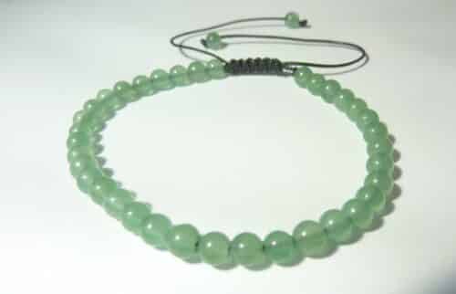 Bracelet aventurine verte ajustable perles rondes 4 mm