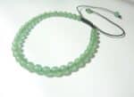 Bracelet aventurine verte ajustable perles rondes 4 mm