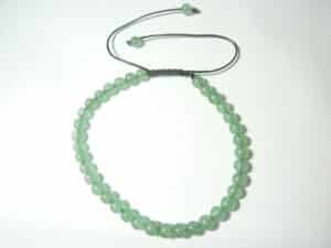 Bracelet aventurine verte ajustable perles rondes 4 mm