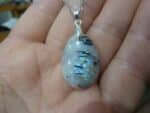 Collier pendentif Pierre de lune 925 GG 71 + chaine acier inoxydable 45 cm