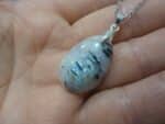 Collier pendentif Pierre de lune 925 GG 71 + chaine acier inoxydable 45 cm