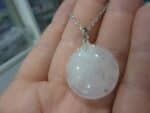 Collier pendentif Pierre de lune GG 93 + chaine acier inoxydable 45 cm