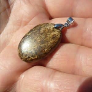 Pendentif Bronzite monture argent 925 GG 306