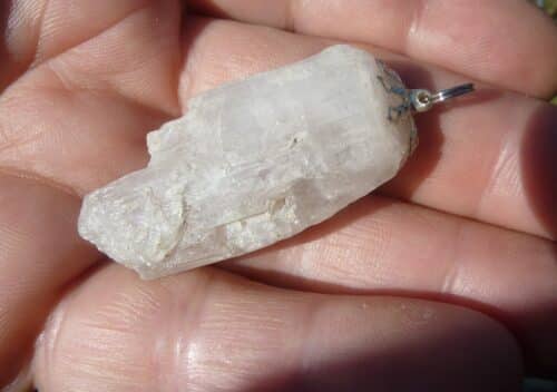 Pendentif Kunzite monture argent 925 ref 36