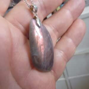 Collier pendentif Labradorite violet argent 925 GG 2306