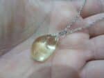 Pendentif citrine GG 2906 + chaine acier inoxydable 60 cm