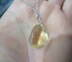 Pendentif citrine GG 2906 + chaine acier inoxydable 60 cm