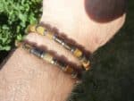 Bracelet Oeil de tigre-Hématite réglable