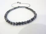 Bracelet réglable Obsidienne neige-Perles rondes de 4 mm