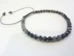 Bracelet réglable Obsidienne neige-Perles rondes de 4 mm