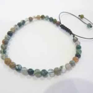 Bracelet réglable agate indienne perles rondes 4 mm