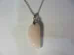 Pendentif Quartz rose aile d'ange Argent 925 Amour et confiance en soi