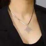 Collier Pendentif noeud de sorcière-Triquetra (Wiccan) ref 02 argent