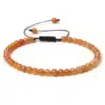 Bracelet cornaline réglable perles rondes 4 mm