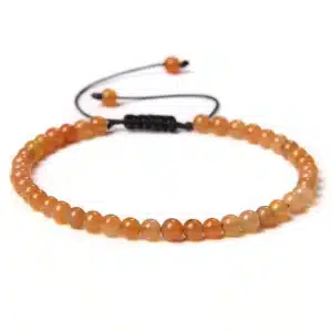 Bracelet cornaline réglable perles rondes 4 mm