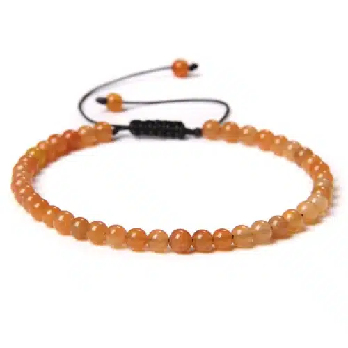 Bracelet cornaline réglable perles rondes 4 mm