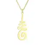 Pendentif fleur de Lotus Unalome Or ref 02