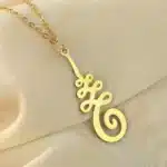 Pendentif fleur de Lotus Unalome Or ref 02