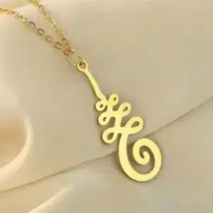 Pendentif fleur de Lotus Unalome Or ref 02