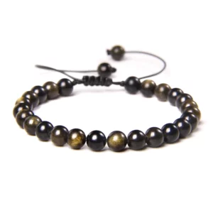 Bracelet obsidienne dorée Obsidienne dorée Perles 6 mm