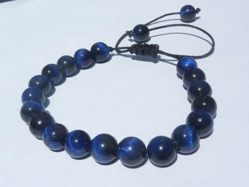 Bracelet réglable Oeil de faucon-Perles 8 mm