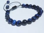 Bracelet réglable Oeil de faucon-Perles 8 mm