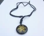 Collier pendentif cube Métatron-Obsidienne noire