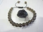 Bracelet réglable Obsidienne larme d'apache perles 8 mm