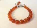Bracelet cornaline réglable perles rondes 8 mm